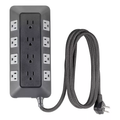 12‑Outlet Surge‑Protected Power Strip 8Ft Braided Cord Multi‑Sided Sockets Flat Plug