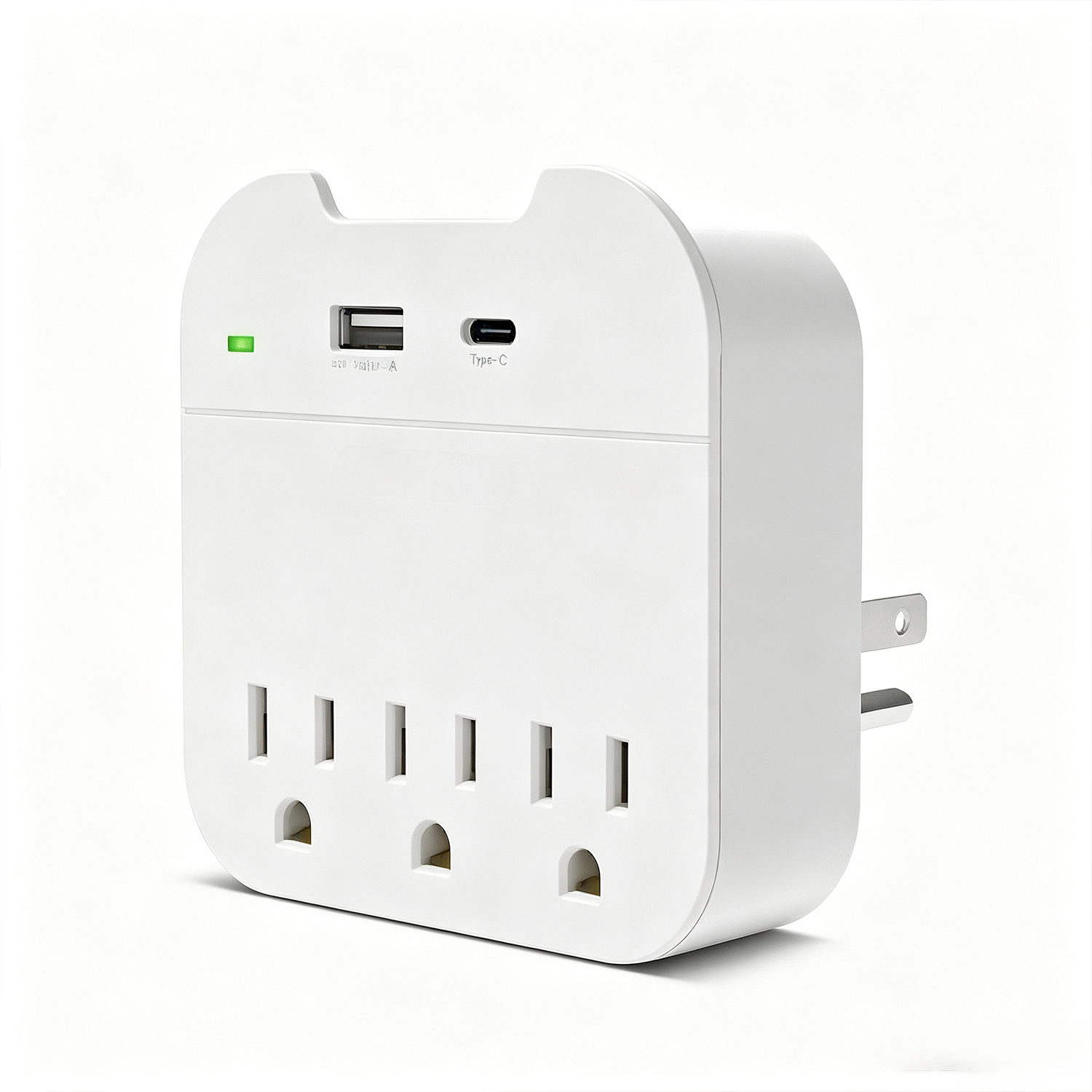 Wall‑Mount Outlet Extender 3 AC Outlets USB‑A USB‑C
