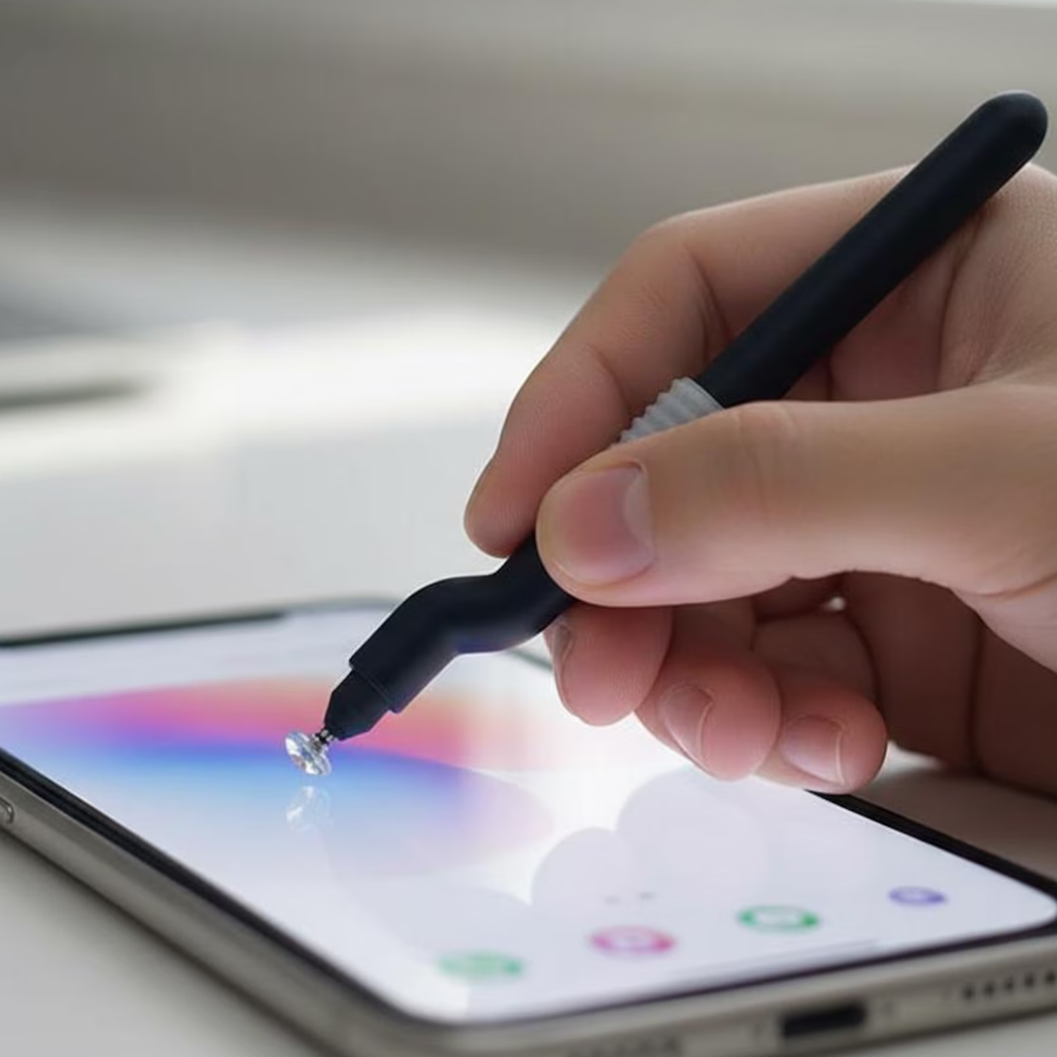 S‑Shaped Disc Tip Touchscreen Stylus Precise Input For Mobile Typing And Gaming